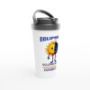 Taza de viaje blanca de acero inoxidable de 444 ml (15 oz)